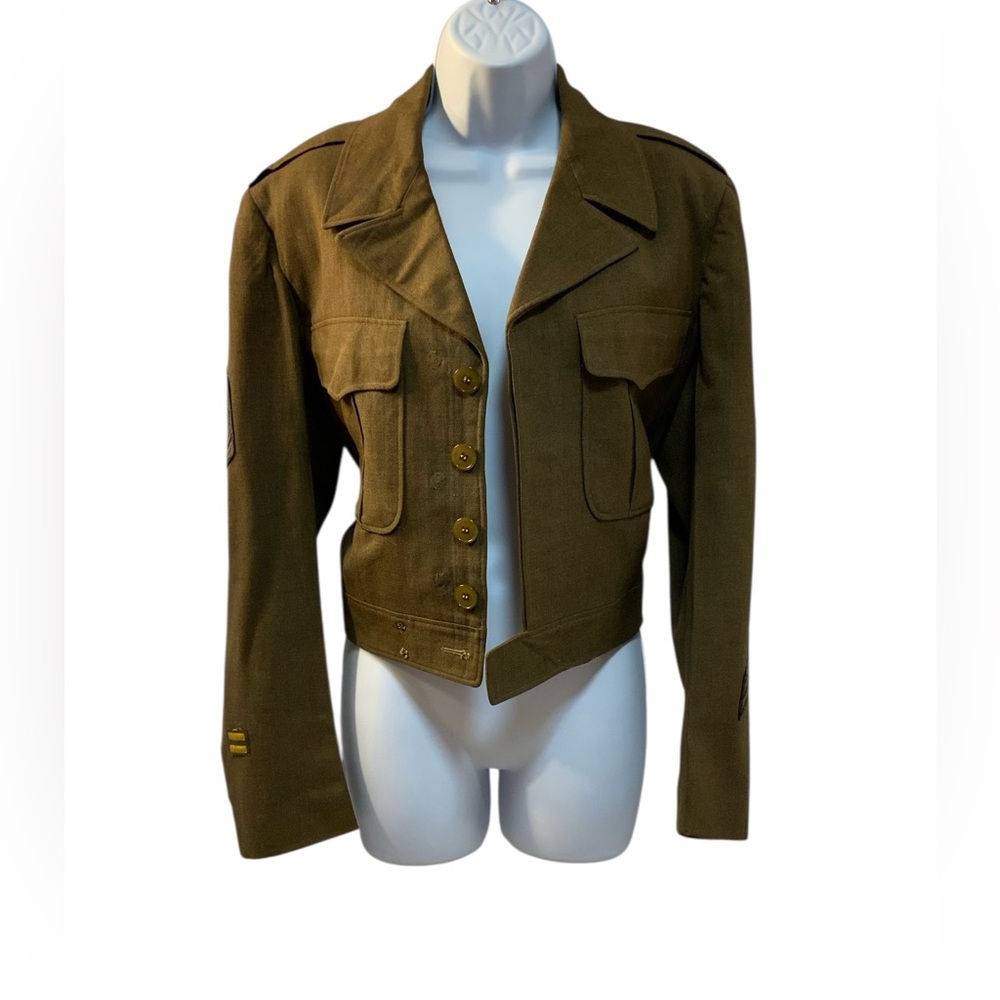 Women’s Vintage Olive Military Jacket